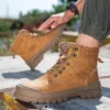 Safety Shoes with Steel Toe and Slip-Resistant Tread for Workplace Protection